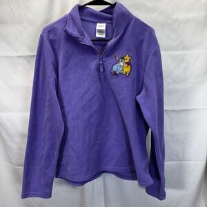 1990s Disney Store Winnie the Pooh Purple Fleece Pullover Womens Medium